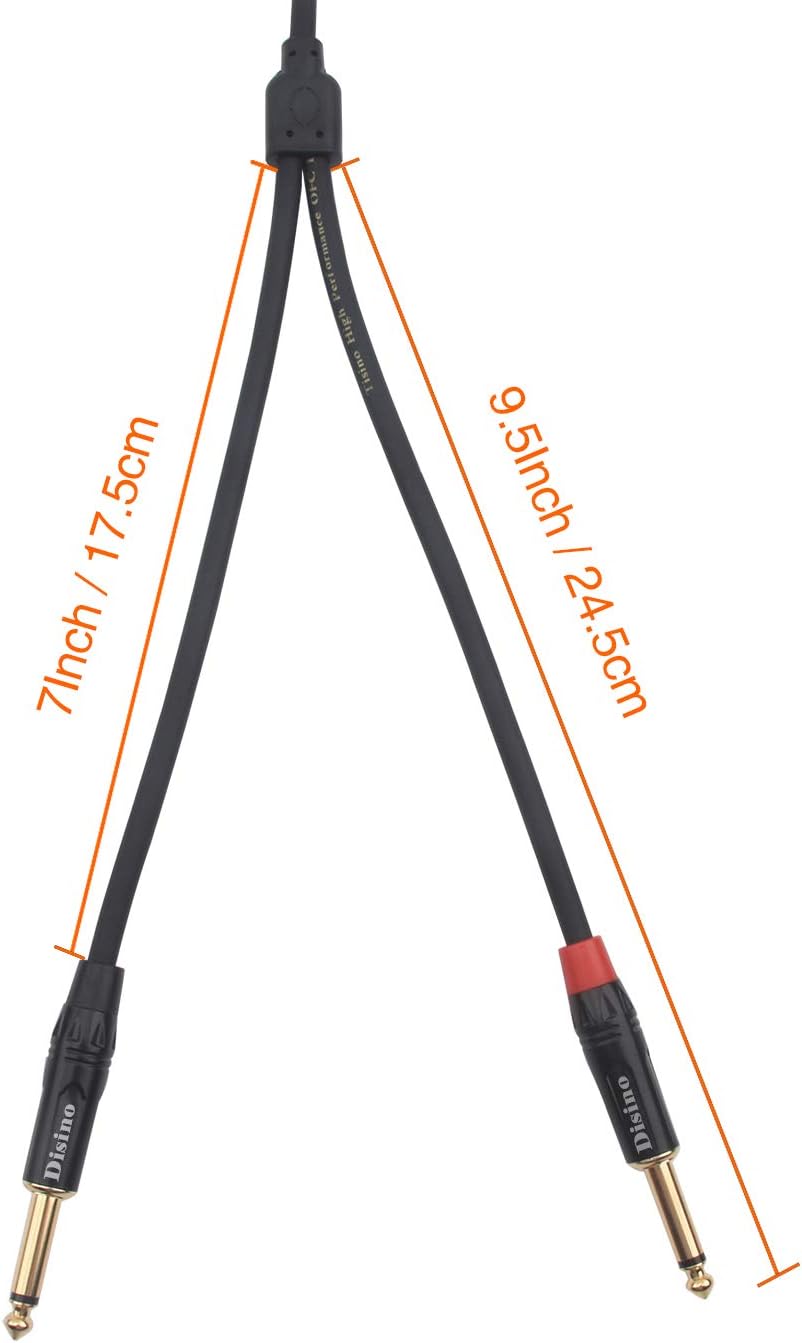 1/8 Inch TRS Stereo to Dual 1/4 inch TS Mono Y-Splitter Cable 3.5mm Aux Mini Jack Stereo Breakout Cable Path Cords - 6 feet - Image 4
