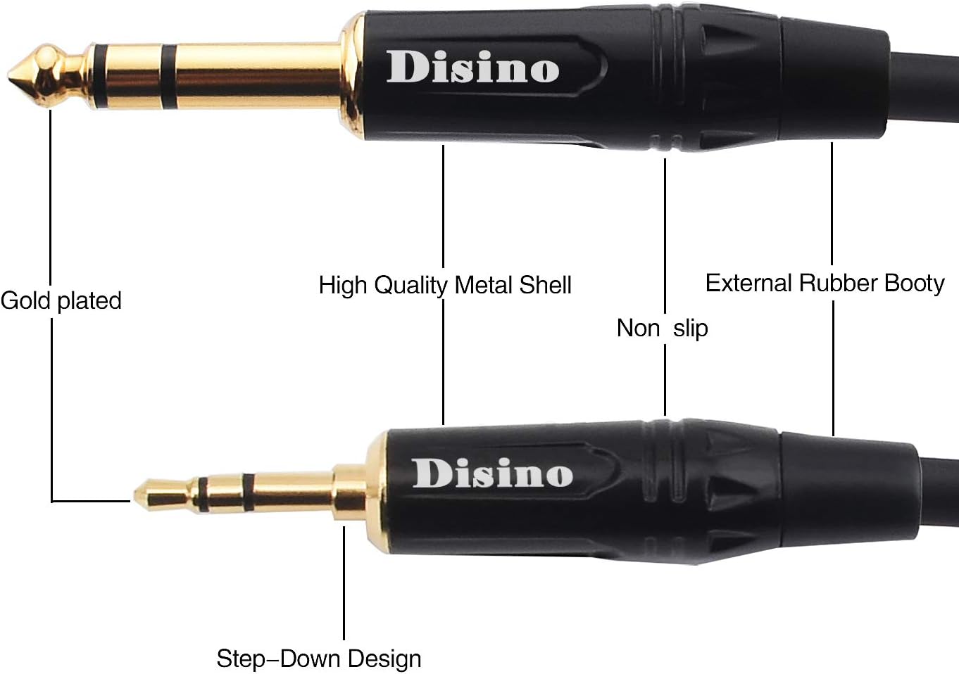 1/8 Inch TRS Stereo to Dual 1/4 inch TS Mono Y-Splitter Cable 3.5mm Aux Mini Jack Stereo Breakout Cable Path Cords - 6 feet - Image 6
