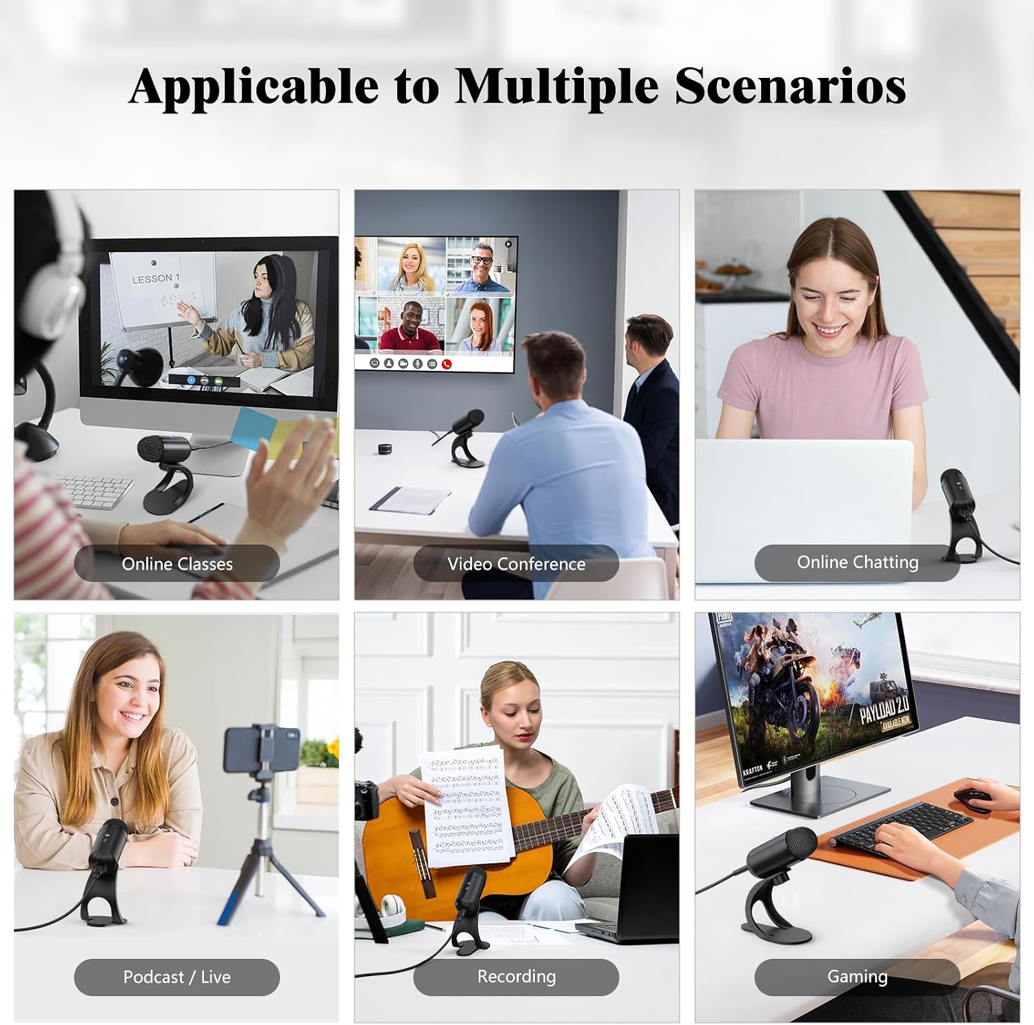 LIANGSTAR USB Computer Microphone, Podcast Mic Desktop with Mute Button for Recording Streaming, Omnidirectional Condenser, Plug&Play Stand with Volume Control for PC, Laptop, Mac, YouTube - Image 6
