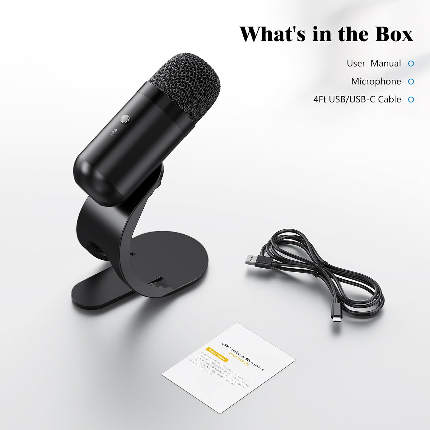 LIANGSTAR USB Computer Microphone, Podcast Mic Desktop with Mute Button for Recording Streaming, Omnidirectional Condenser, Plug&Play Stand with Volume Control for PC, Laptop, Mac, YouTube - Image 7
