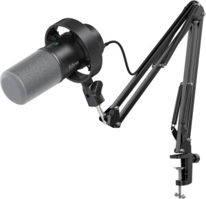 FIFINE AmpliTank K688CT Podcast Microphone Kit, USB/XLR Dynamic Vocal Mic | Streaming Mic with Boom Arm for PC/XLR Mixer, with Mute Button, Headphone Jack, Gain Knob, for Gaming Voice-Over Recording