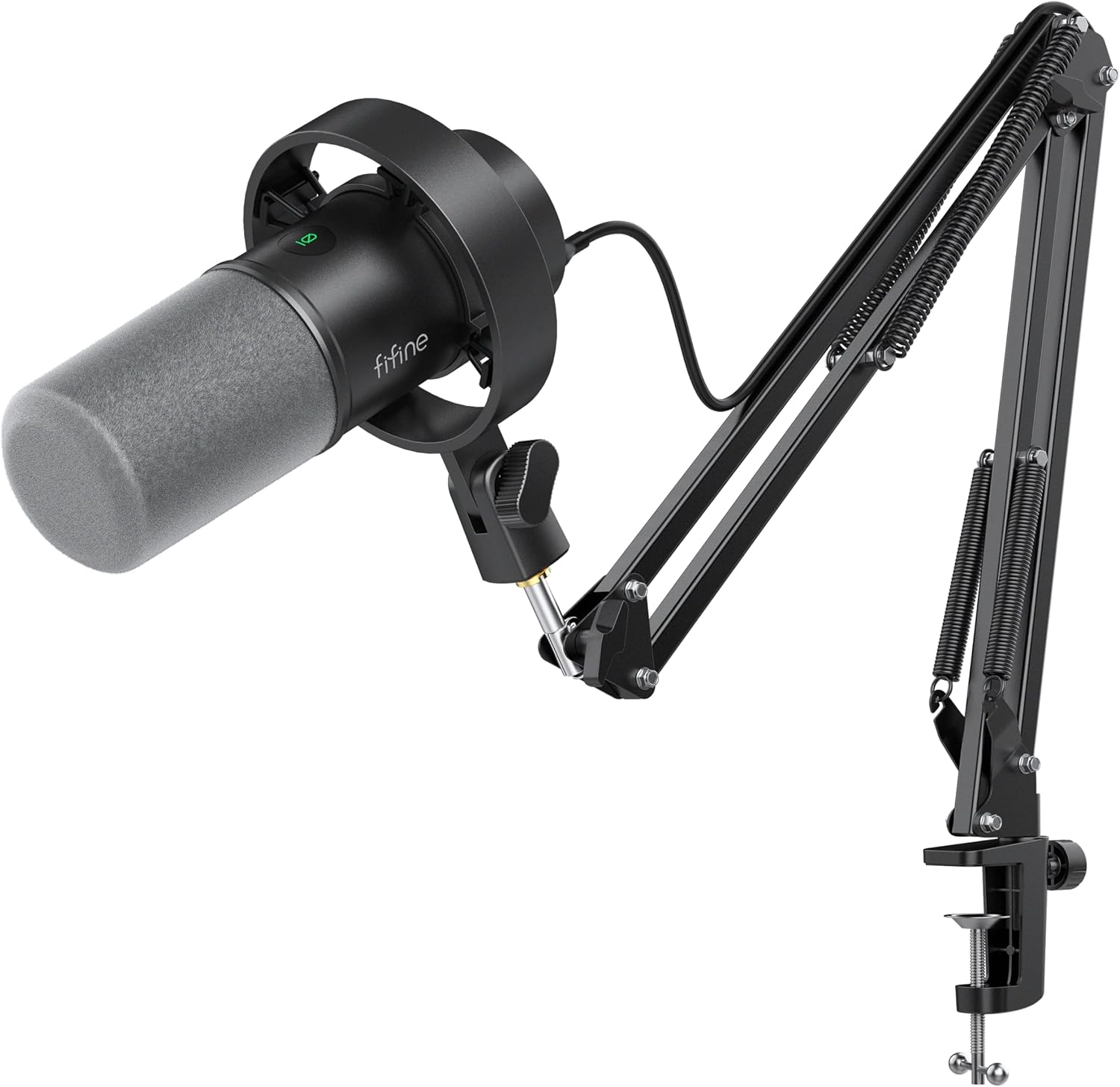 FIFINE AmpliTank K688CT Podcast Microphone Kit, USB/XLR Dynamic Vocal Mic | Streaming Mic with Boom Arm for PC/XLR Mixer, with Mute Button, Headphone Jack, Gain Knob, for Gaming Voice-Over Recording