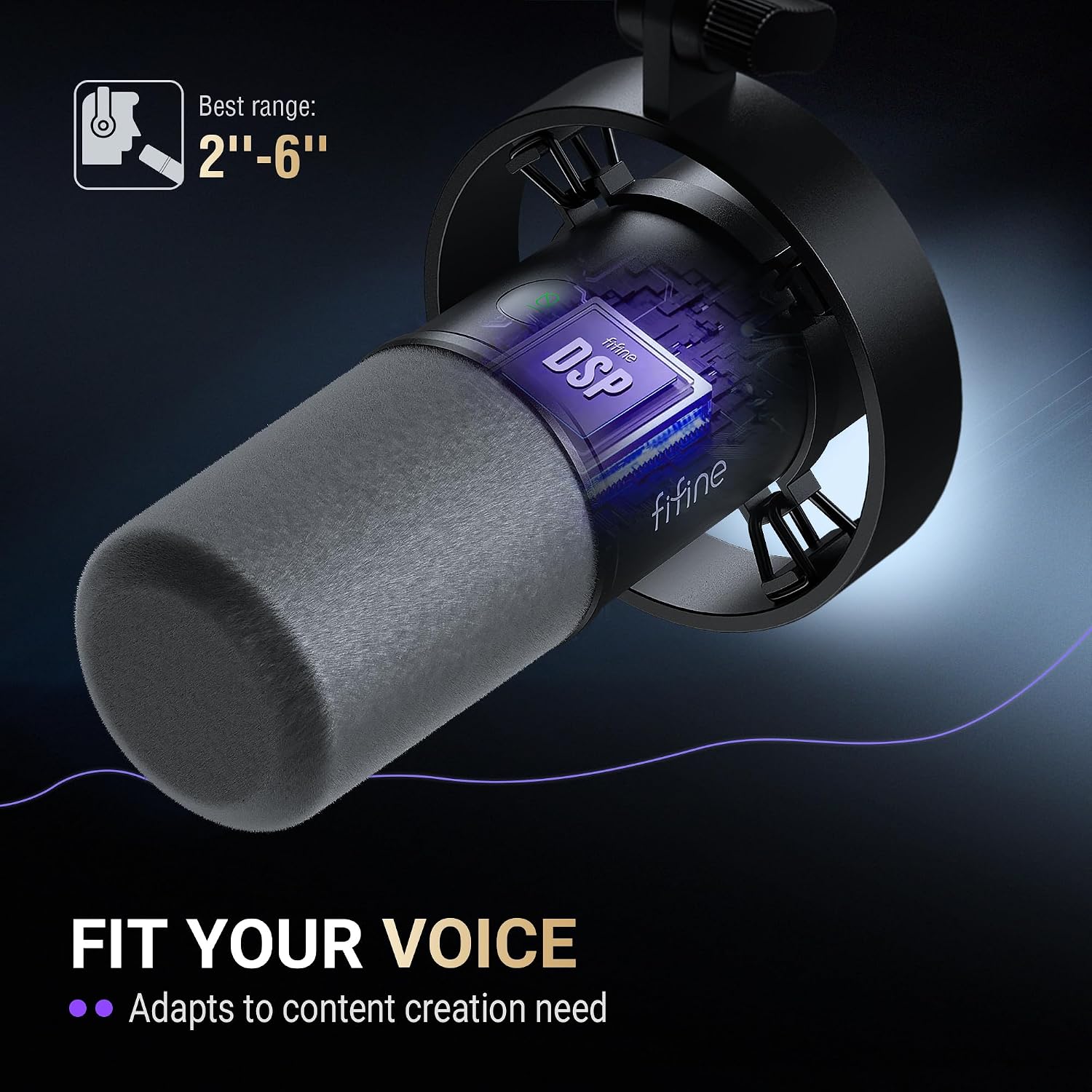 FIFINE AmpliTank K688CT Podcast Microphone Kit, USB/XLR Dynamic Vocal Mic | Streaming Mic with Boom Arm for PC/XLR Mixer, with Mute Button, Headphone Jack, Gain Knob, for Gaming Voice-Over Recording - Image 11