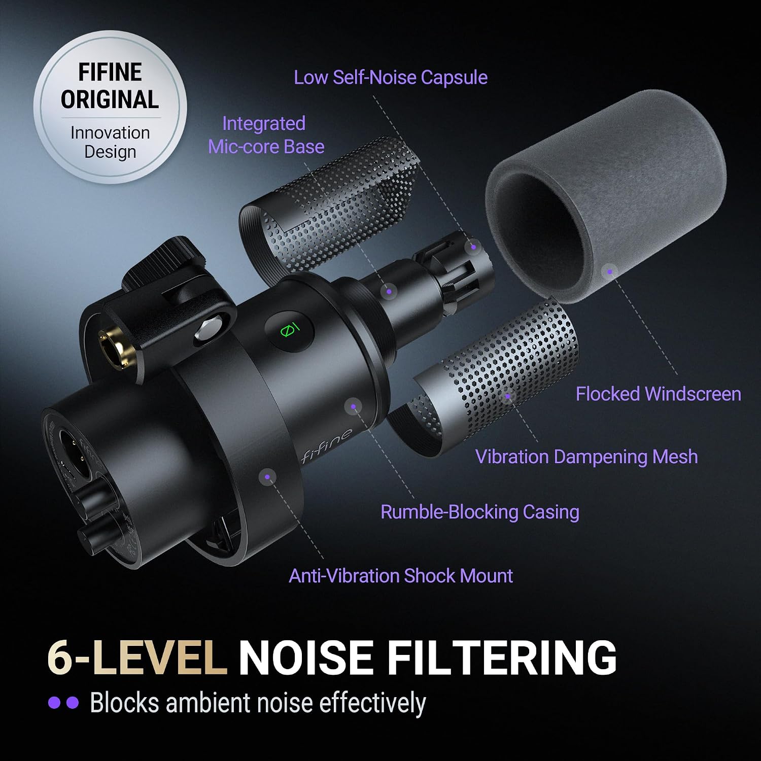 FIFINE AmpliTank K688CT Podcast Microphone Kit, USB/XLR Dynamic Vocal Mic | Streaming Mic with Boom Arm for PC/XLR Mixer, with Mute Button, Headphone Jack, Gain Knob, for Gaming Voice-Over Recording - Image 8