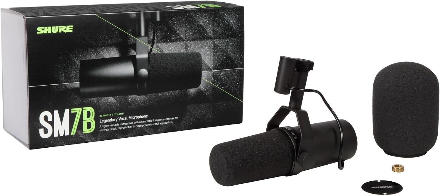 Shure SM7B Dynamic Vocal Microphone for Podcasting & Streaming | XLR studio dynamic mic for broadcast, podcast, recording, gaming and streaming; smooth warm vocals, rugged build - Image 2