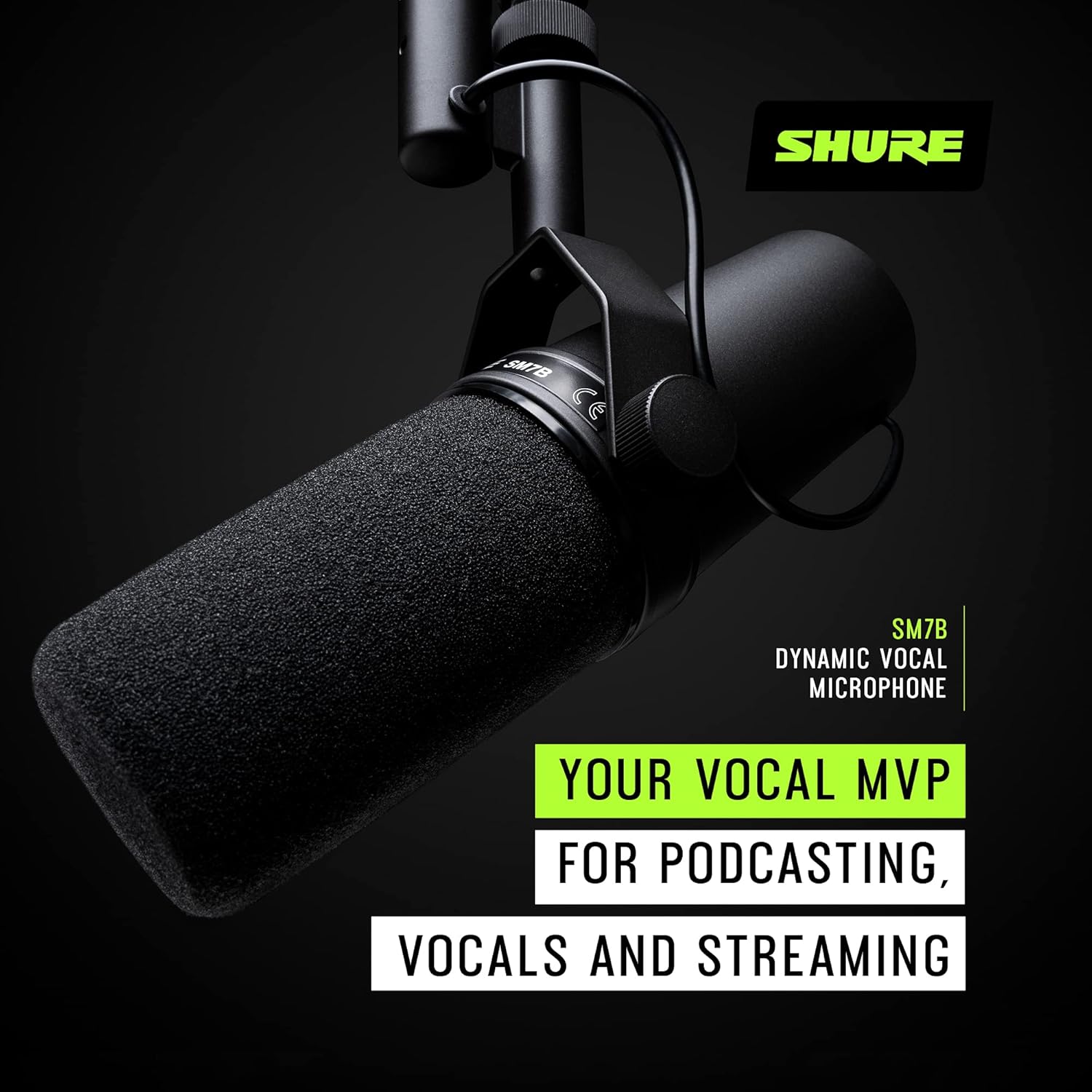 Shure SM7B Dynamic Vocal Microphone for Podcasting & Streaming | XLR studio dynamic mic for broadcast, podcast, recording, gaming and streaming; smooth warm vocals, rugged build - Image 4