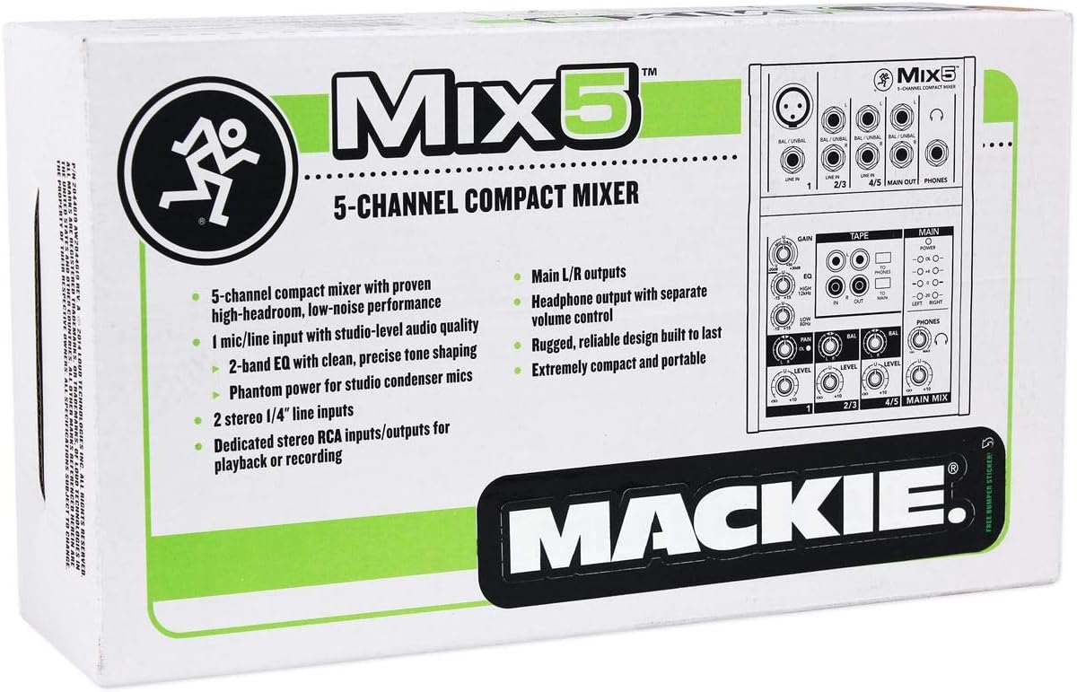 Mackie Mix5 5-Channel Compact Mixer, Black - Image 6